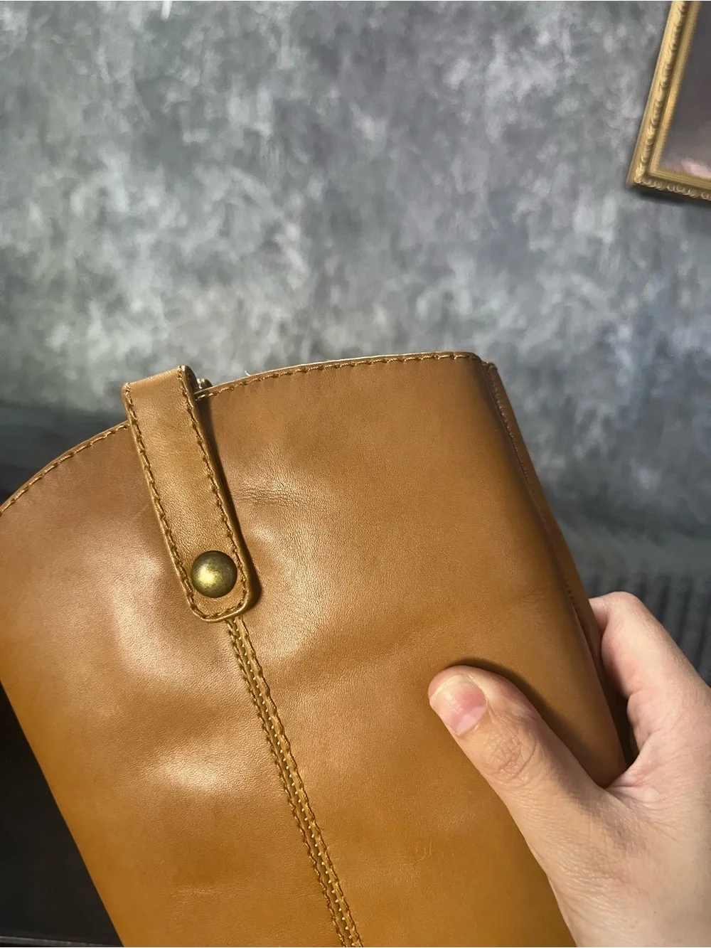 INC International Concepts Tall Over-the-Knee Tan Leather Boots